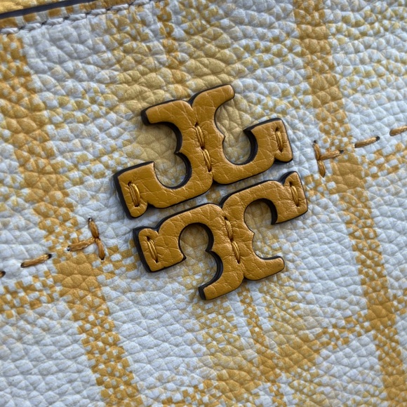 NWT Tory Burch McGraw Yellow Plaid Leather Crossbody Bag - Picture 7 of 13